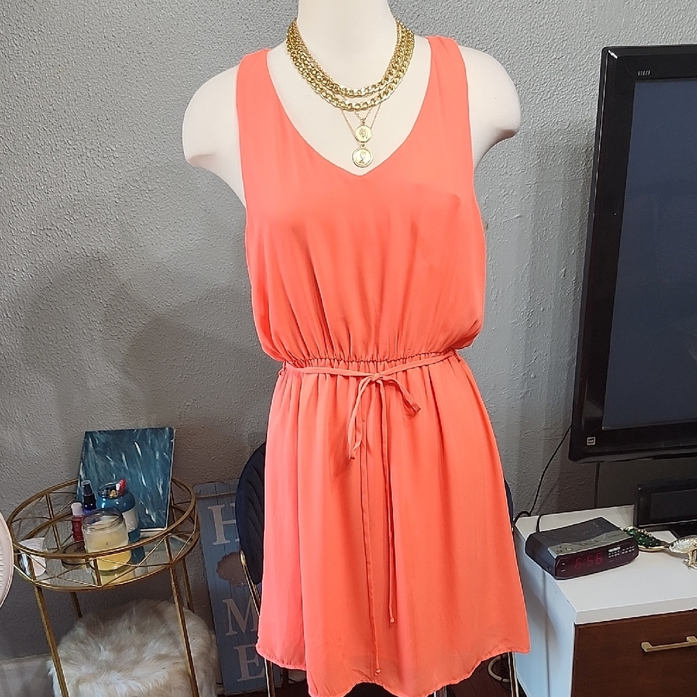 Pink Owl Vibrant Coral Dress